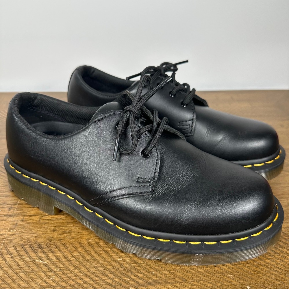 Dr. Martens Shoes Mens 8 Womens 9 Black Slip Resistant Work Oxford Leather Y2K - Picture 1 of 10